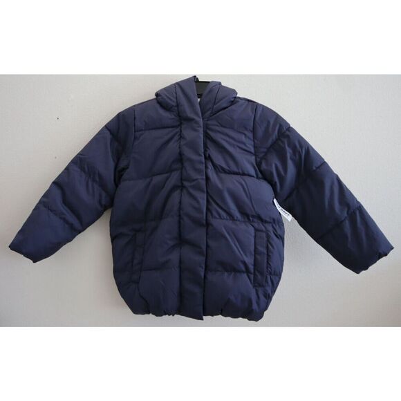 Old Navy 477556 Kid's Sz S (6-7) Blue Sherpa-Lined Hooded Puffer Jacket - Picture 1 of 10